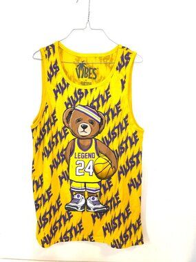 Vibes Tank Top 24 Legend NBA LA Lakers Streetwear Large Bear Baller Kobe Bryant